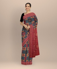 Multi colour handloom cotton saree