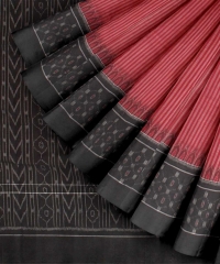 Red black handloom cotton saree