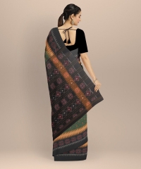 Green black handloom cotton saree
