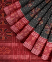 Green red handloom cotton saree