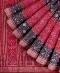 Dark pink purple handloom silk saree