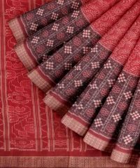 Red maroon handloom silk saree