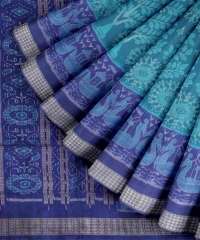 Sky blue handloom silk saree