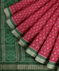 Pink green handloom silk saree