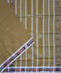 FLAXEN COLOUR HANDLOOM SAMBALPURI SAREE