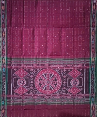 MAROON COLOUR HANDLOOM SAMBALPURI SAREE