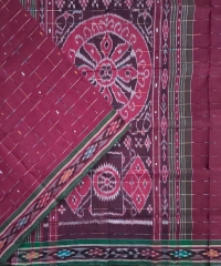 MAROON COLOUR HANDLOOM SAMBALPURI SAREE