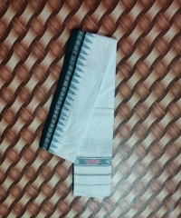 White green colour handwoven cotton gamuchha