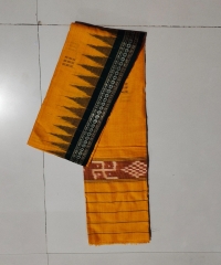 Yellow green colour handwoven cotton gamuchha