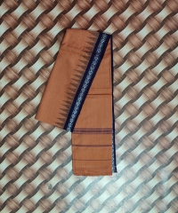 Beige blue colour handwoven cotton gamuchha