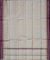 Beige maroon colour handwoven cotton gamuchha