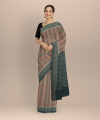 Multi colour handloom cotton saree