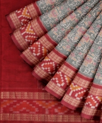 LIGHT GREEN RED HANDLOOM COTTON SAREE